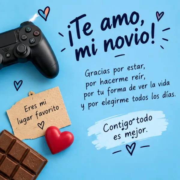 Tarjeta de amor para mi novio eres mi lugar favorito y contigo todo es mejor