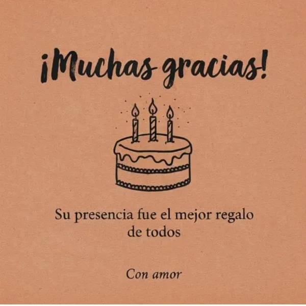 Carta de agradecimiento por acompañarme en mi cumpleaños en papel kraft