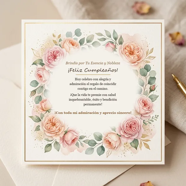 Dedicatoria elegante de cumpleaños para una persona muy especial
