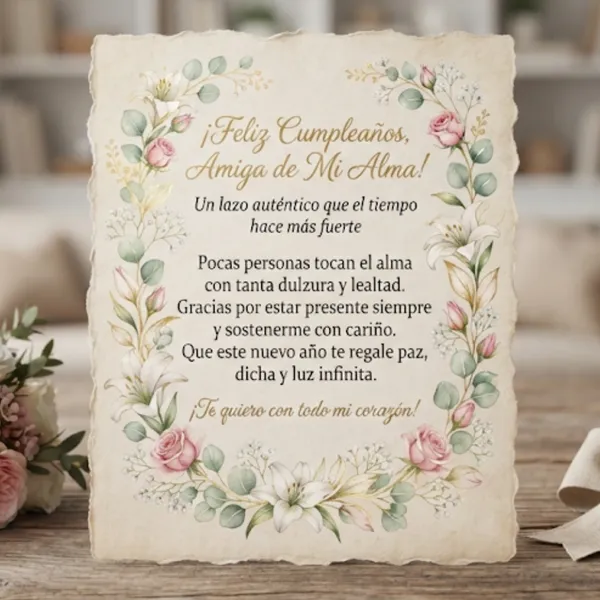 Tarjeta de cumpleaños para una amiga del alma