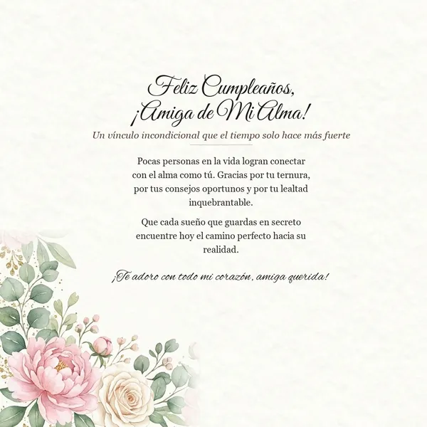 Tarjeta artesanal elegante para amiga especial