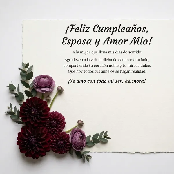 Bendición de cumpleaños para mi amada esposa