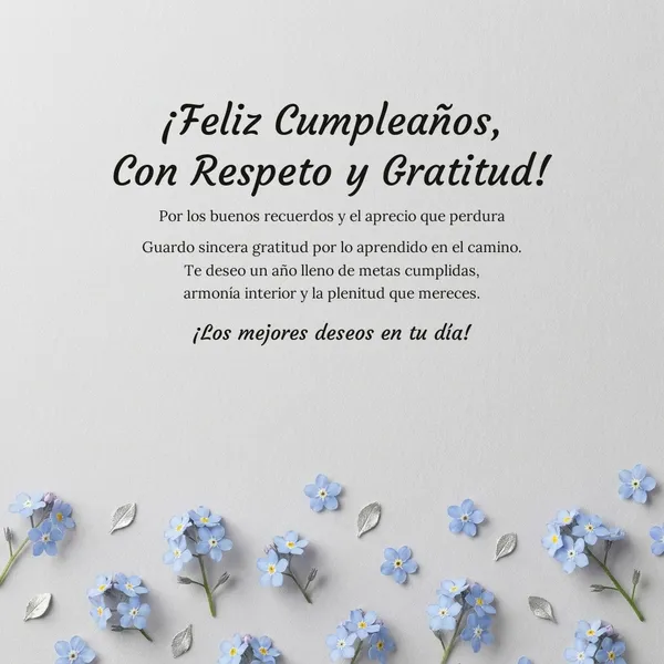 Tarjeta de feliz cumpleaños para un ex novio con mensaje maduro y respetuoso