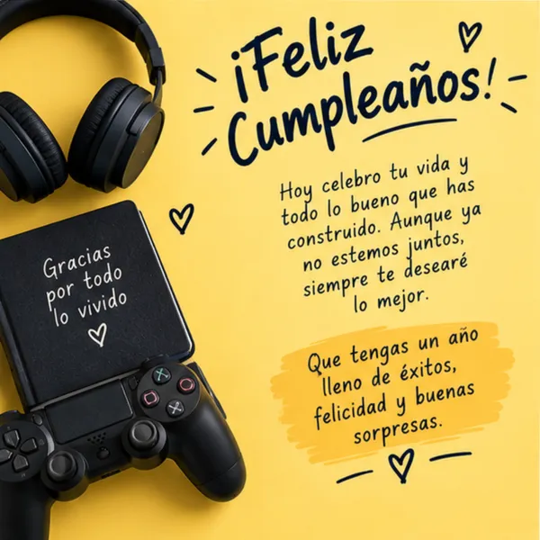 Tarjeta de cumpleaños para ex novio con madurez y gracias por todo lo vivido