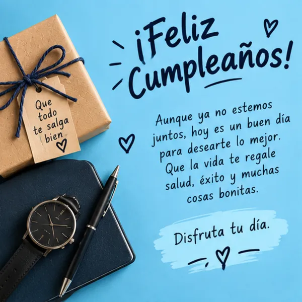 Tarjeta de cumpleaños para un ex novio que todo te salga bien y disfrutes tu día