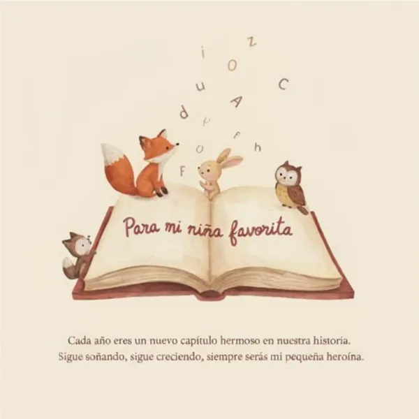 Carta de feliz cumpleaños para mi princesa con diseño de cuento de hadas