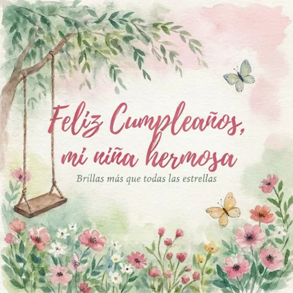 Dedicatoria de cumpleaños para mi niña hermosa entre estrellas
