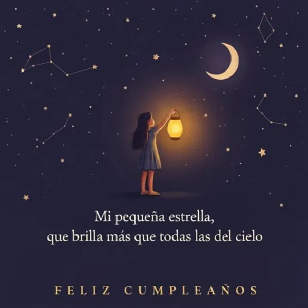 Bendición y tarjeta de cumpleaños para mi hija con farol y luz de esperanza