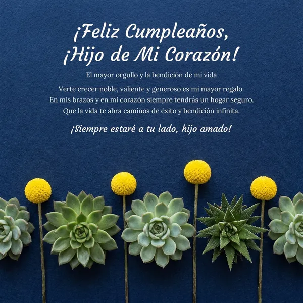 Tarjeta editorial elegante de cumpleaños para mi hijo querido