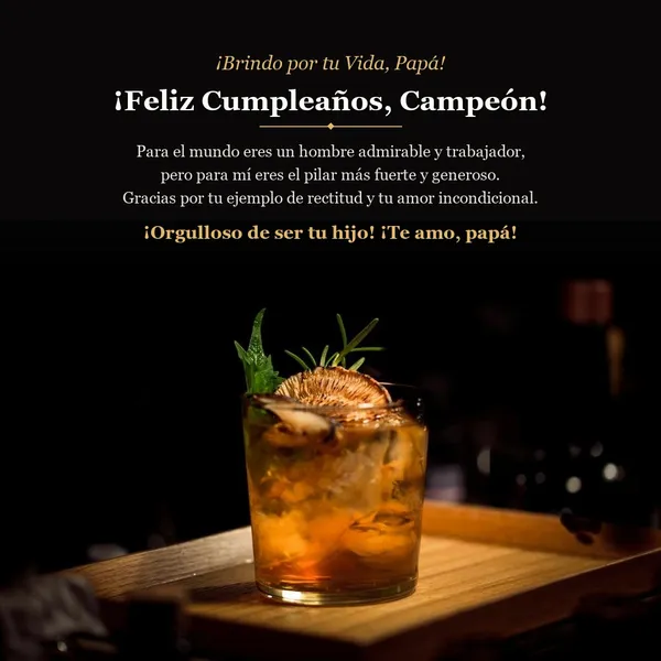 Tarjeta de feliz cumpleaños para el mejor padre con copas de brindis
