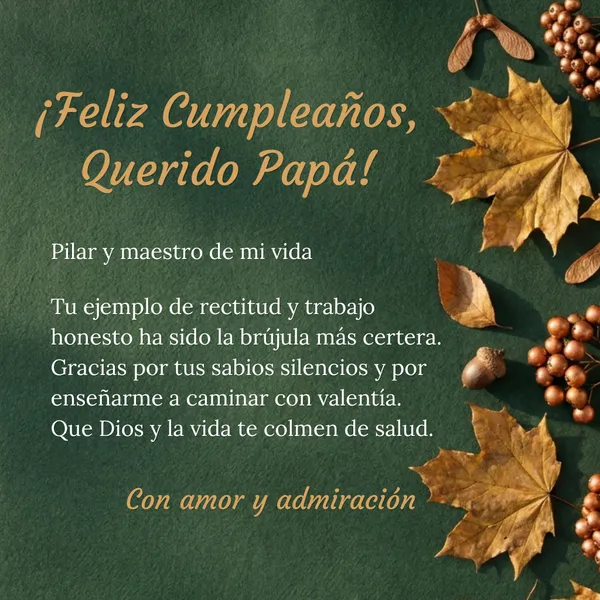 Bendición de cumpleaños para mi amado papá diseñada en Canva