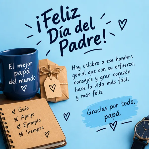 Tarjeta para el Día del Padre el mejor papá del mundo y gran corazón