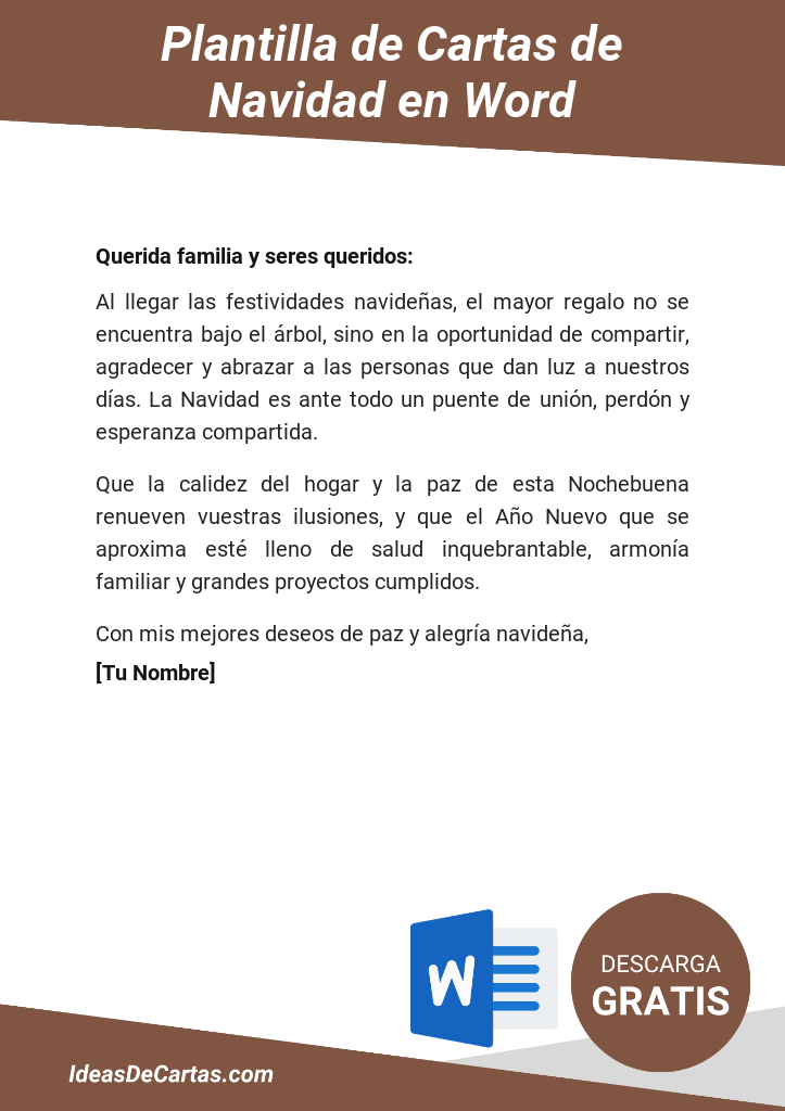 Plantilla de Cartas de Navidad para descargar y editar en Microsoft Word